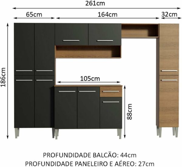 Cozinha Completa Madesa Emilly Hit com Armário e Balcão - Imagem 4