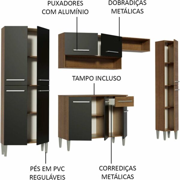 Cozinha Completa Madesa Emilly Hit com Armário e Balcão - Imagem 2