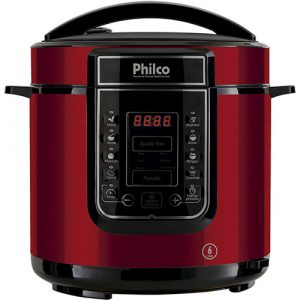 Panela De Pressão Digital 6l Inox Vermelho PPPV 01 127v