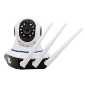 Câmera Ip Sem Fio 360° 3 Antenas HD WiFi RJ45 Visão Noturna Alarme - Luatek