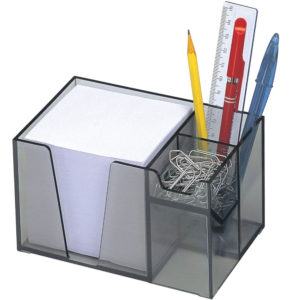 Organizador de Mesa cor Fumê com papel Branco - Acrimet -ref. 954.1