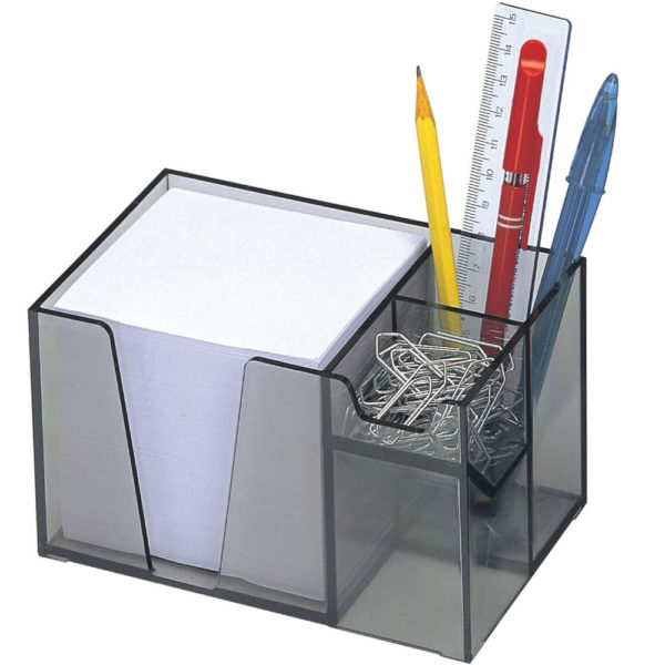 Organizador de Mesa cor Fumê com papel Branco - Acrimet -ref. 954.1