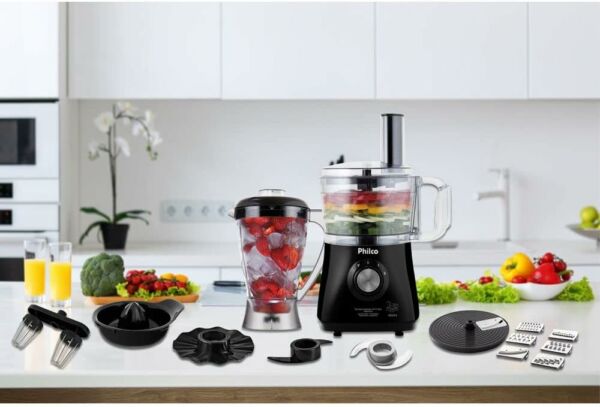 Processador All In One Citrus Preto 1,2L 127V + Liquidificador 2,2L + Espremedor de frutas 800W - Philco - Imagem 5
