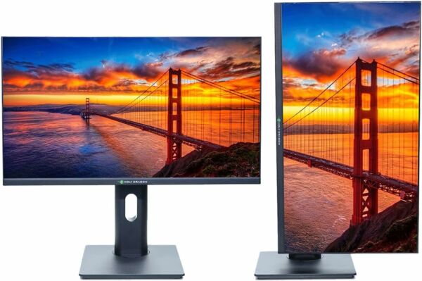 Monitor Holy Dragon 21.5" com Ajuste de Altura e Rotação 90° Pivot HDMI VGA Ultra Fino - Preto - Imagem 8