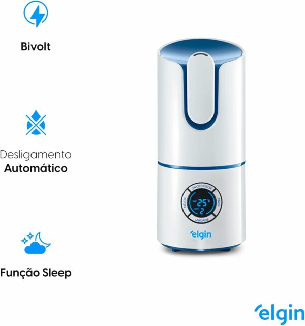 Umidificador de Ar Digital 2.5 Litros Bi-Volt Com Timer e Sleep Elgin - Imagem 4