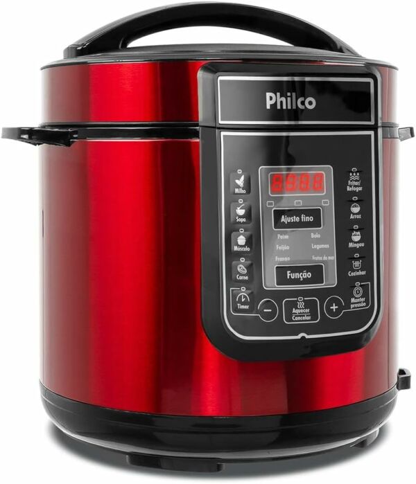 Panela De Pressão Digital 6l Inox Vermelho PPPV 01 127v - Imagem 5