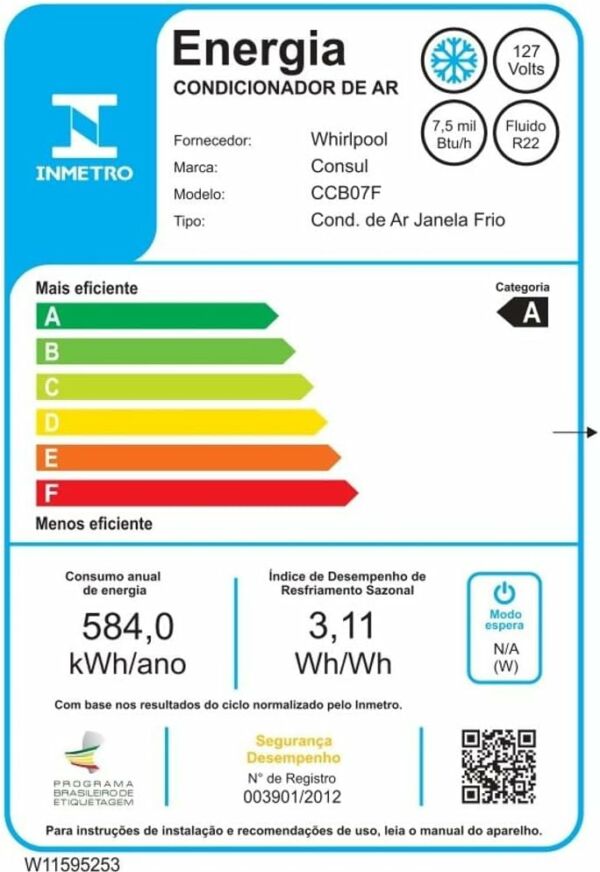 Ar condicionado janela 7500 BTUs Consul frio com design moderno - CCB07FB 110V - Imagem 4