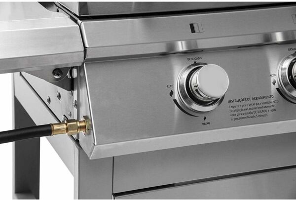 Churrasqueira À Gás Com Carrinho Suggar Ch5001ix 3 Queimadores Inox - Imagem 5