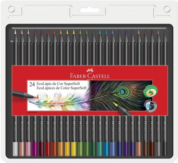 Lápis de Cor, Faber-Castell, EcoLápis Supersoft, 120724SOFT, 24 Cores