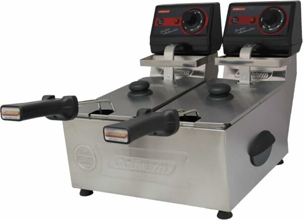 Fritadeira Elétrica Com Óleo 6 Litros 2 Cubas Industrial Profissional Frita Fácil Cotherm Inox - Imagem 2