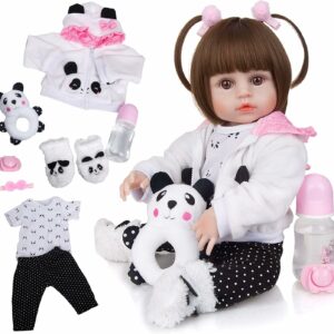 Boneca Bebê Tipo Reborn Realista Menina de Silicone Original Pode dar Banho