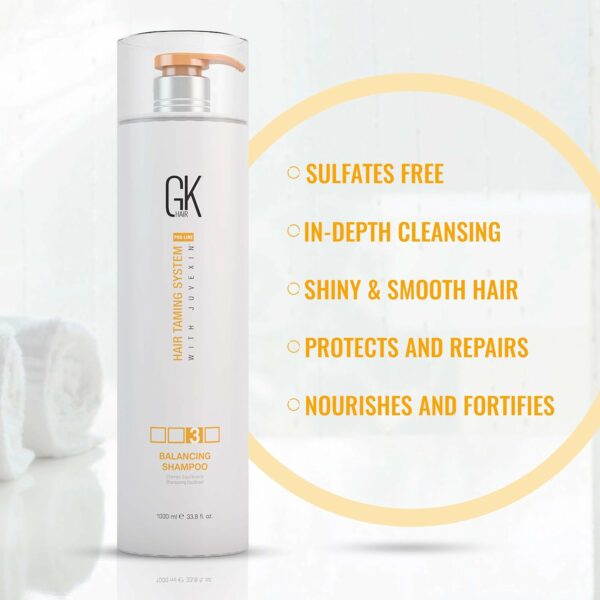 GK HAIR Shampoo Equilibrador de Queratina Global 33,8 fl. 1000 ml - Imagem 3