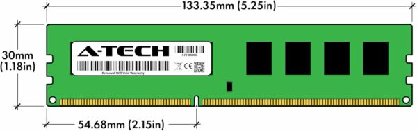 Memória RAM A-Tech DDR3 Desktop 4GB 1333 MHz PC3-10600 2Rx8 1.5 Non-ECC DIMM (Parente), 4GB - Imagem 4