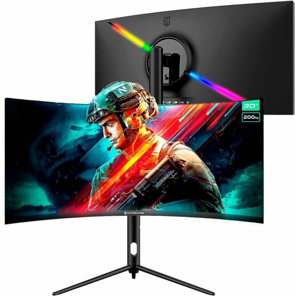 Monitor LED Curvo Gamer Ultrawide 30" WFHD 200Hz 1MS HDMI SafeGamer Preto - Imagem 6