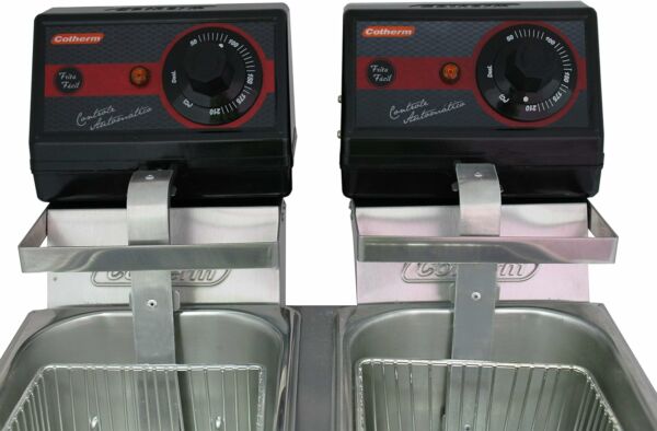 Fritadeira Elétrica Com Óleo 6 Litros 2 Cubas Industrial Profissional Frita Fácil Cotherm Inox - Imagem 4