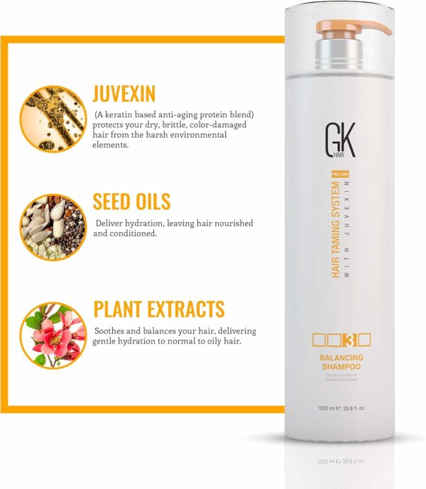GK HAIR Shampoo Equilibrador de Queratina Global 33,8 fl. 1000 ml - Imagem 4