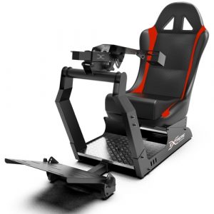 Cockpit Suporte P/ Volantes Simuladores de Corrida VE3 Banco Vermelho