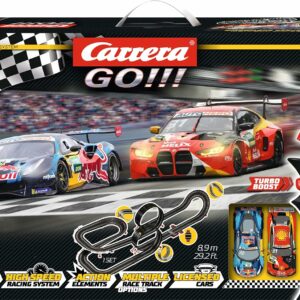 Carrera GO!!! Electric Powered Slot Car Racing Kids Toy Race Track Set 1:43 Scale, DTM High Speed Showdown