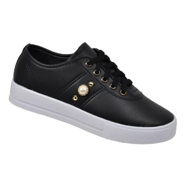 Tênis Feminino Lançamento Casual Branco Strass Laura Lívia Mr230