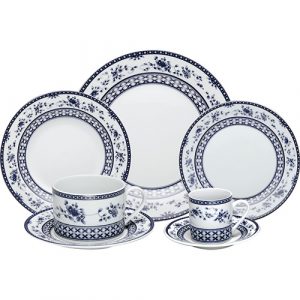 Aparelho de Jantar 42 Peças de Porcelana BonGourmet Regina Azul Mail Box - Rojemac