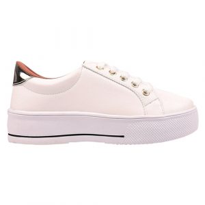 Tênis Feminino Sapatenis Flatform Branco Casual Eleganteria