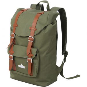 Mochila aventureiro verde com tiras de couro sintético - Submarino