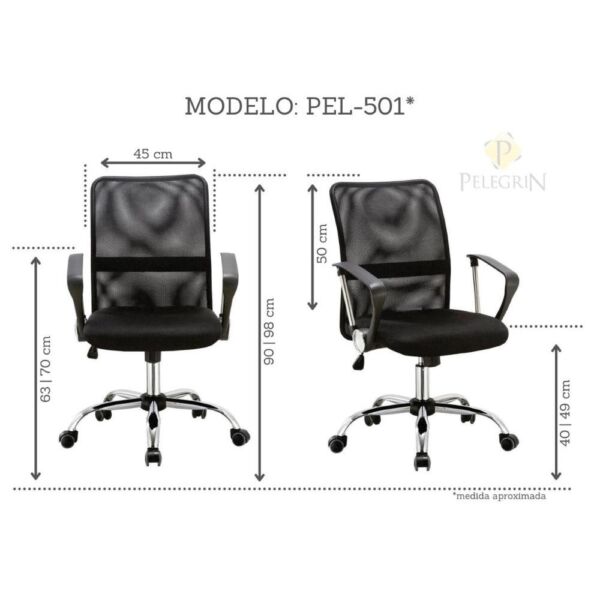 Cadeira Executiva Giratória Pelegrin PEL-501 Preta - Imagem 2