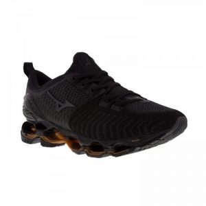 Tenis Mizuno Prophecy WaveKnit - Preto + Dourado