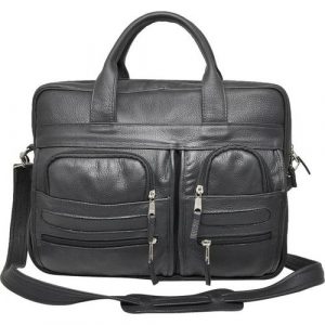 Pasta Executiva Social 100% Couro Bolso Frontal Authentic JEF