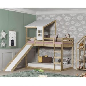 Beliche Montessoriano Prime Escorregador e Telhado II Natural - Casatema