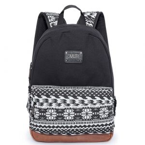 MOCHILA CAVALERA MARY PRETO BRANCO