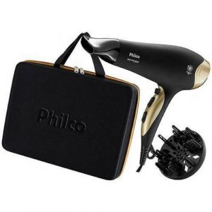 Secador De Cabelo Golden Star Preto Com Dourado Philco110v