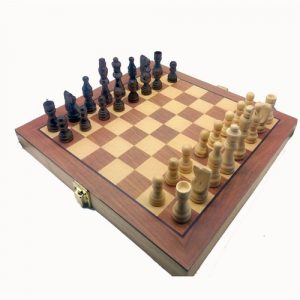 Jogo de Xadrez Tabuleiro e Peças Madeira Oficial
