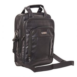 Mochila Maleta Executiva Taynovo P/ Notebook 14 15.6 Couro C/ Alça Tira Colo Preta Premium