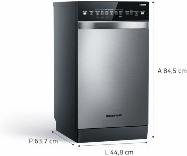 Lava Louças 06 Programas de Lavagem Ciclo Pesado BLF10BR Inox 110V Brastemp - Imagem 2