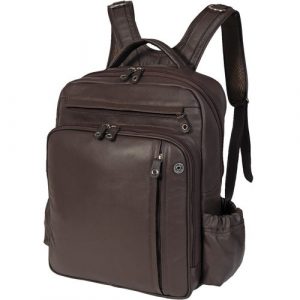 Mochila couro legitimo original com porta notebook