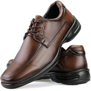 Sapato Social Ortopédico Neway Masculino Marrom