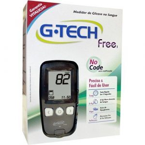 Kit 01 Aparelho Medidor de Glicose G-tech Free com 110 Tiras Reagentes