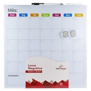 Quadro Lousa Magnética Planejamento Semanal Pautada