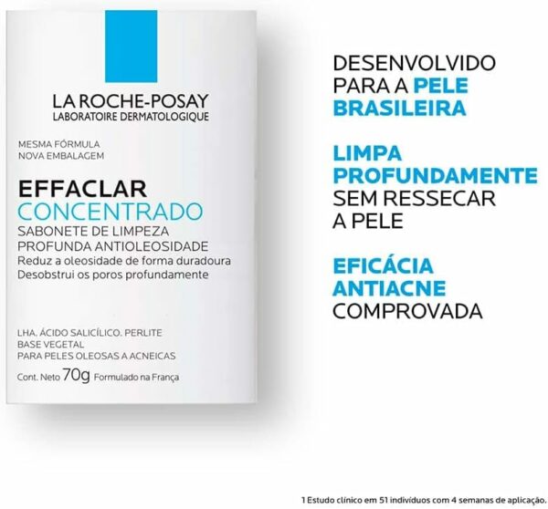 La Roche-Posay Effaclar Sabonete Dermatológico Antioleosidade Antiacne 80g - Imagem 5