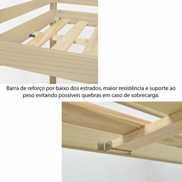 Beliche Montessoriano Prime Escorregador e Telhado II Natural - Casatema - Imagem 7
