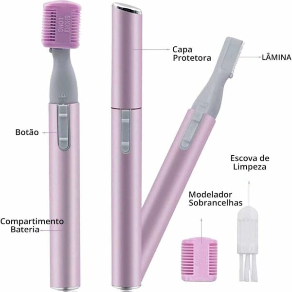 Mini Depilador Elétrico Sobrancelhas Buço Caneta Depiladora - Imagem 3