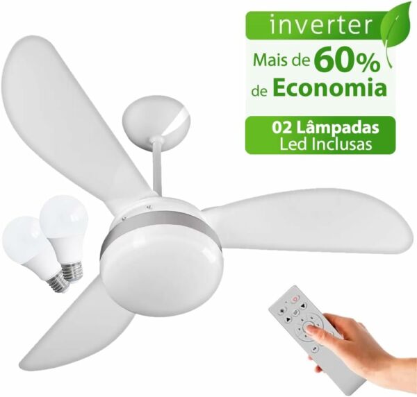 Ventilador de Teto Ventisol Fenix Premium Branco 3 velocidades com Controle Remoto - 110V - Imagem 3