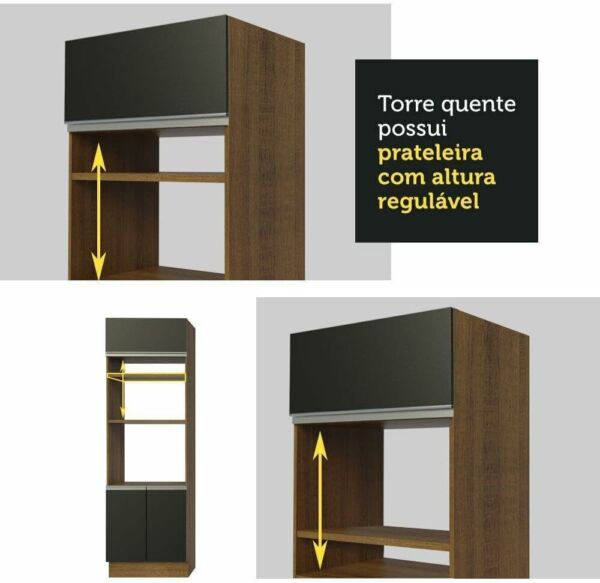 Cozinha Completa Madesa Vicenza com Armário e Balcão (Sem Tampo e Pia) - Imagem 3