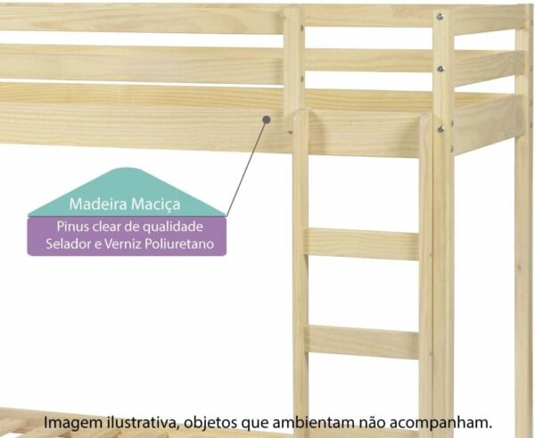 Beliche Montessoriano Prime Escorregador e Telhado II Natural - Casatema - Imagem 3