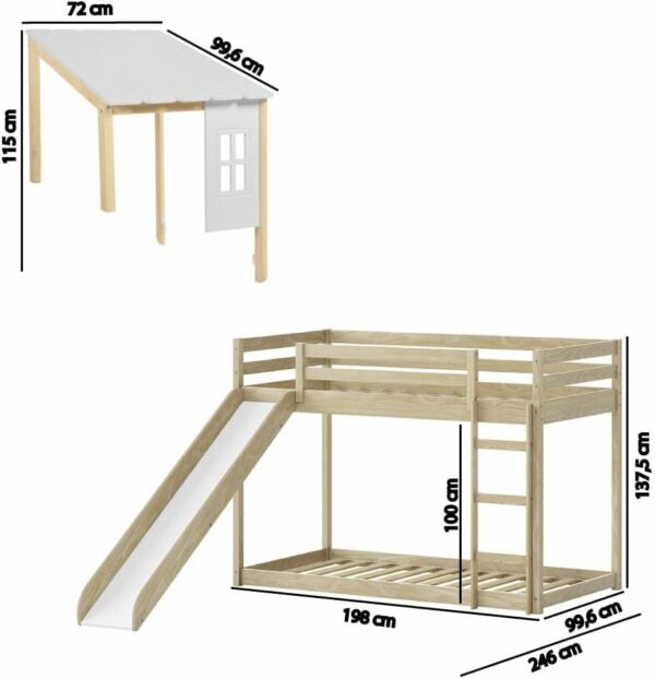 Beliche Montessoriano Prime Escorregador e Telhado II Natural - Casatema - Imagem 4