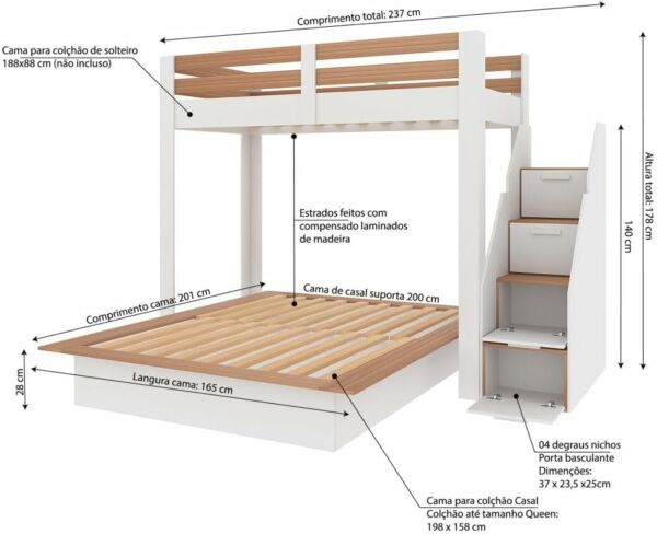 Beliche Casal Family Star Plus Casatema - Imagem 2