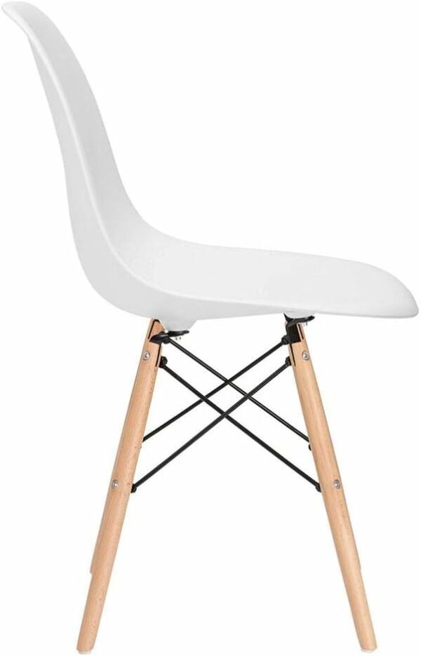 Kit 2 Cadeiras Charles Eames Eiffel DSW Branco Madeira Clara - Imagem 5