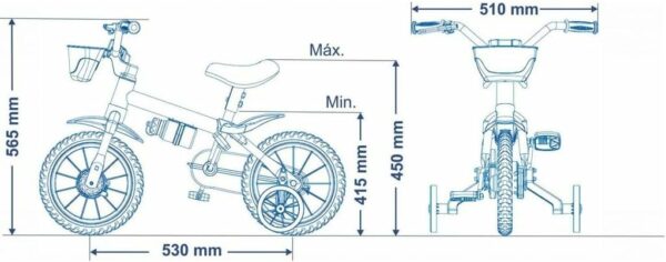 Bicicleta Infantil Nathor Aro 12 - Black 12 - Imagem 2