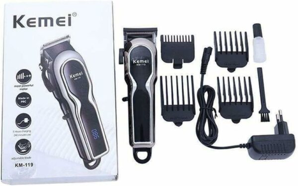 Maquina De Corte Cabelo Profissional 15w Kemei Km-119 Sem Fio Bivolt - Imagem 3